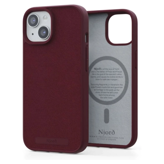 Чохол Njord Suede MagSafe Case для iPhone 15 Crimson Red (NA51SU11)