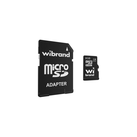 Карта памяти Wibrand microSDHC 8Gb Class 10 + adapter (WICDHC10/8GB-A)
