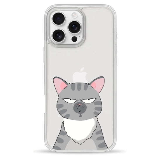 Чехол Pump Clear Case for iPhone 16 Pro Max Cat think 2