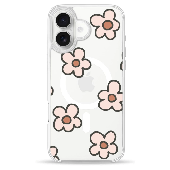 Чехол Pump Clear Case with MagSafe for iPhone 16 Daisies