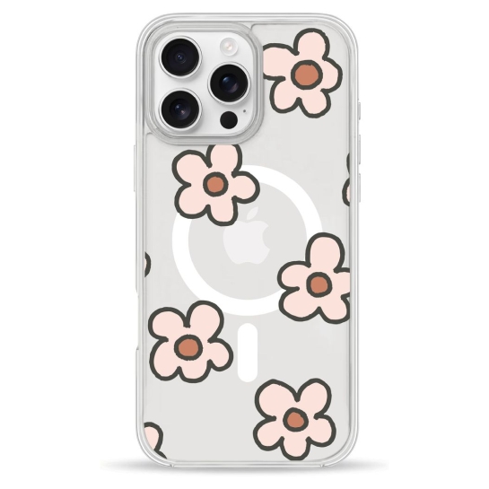 Чохол Pump Clear Case with MagSafe для iPhone 16 Pro Max Daisies - ціна, характеристики, відгуки, розстрочка, фото 1