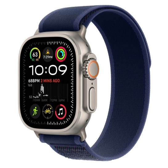 Б/У Смарт-часы Apple Watch Ultra 2 + LTE 49mm Titanium Case with Blue/Gray Trail Loop - M/L (Идеальное)
