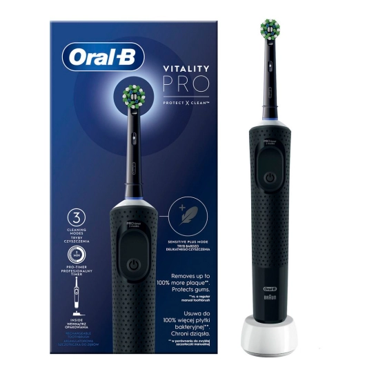 Электрическая зубная щетка Oral-B Vitality D103 Pro Protect X Clean CrossAction Black (D103.413.3)