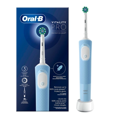 Электрическая зубная щетка Oral-B Vitality D103 Pro Protect X Clean CrossAction Vapor Blue (D103.413.3) - цена, характеристики, отзывы, рассрочка, фото 1