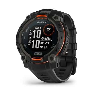 Смарт-годинник Garmin Instinct 3 45mm Solar Black with Black Band (010-02934-00) - цена, характеристики, отзывы, рассрочка, фото 1
