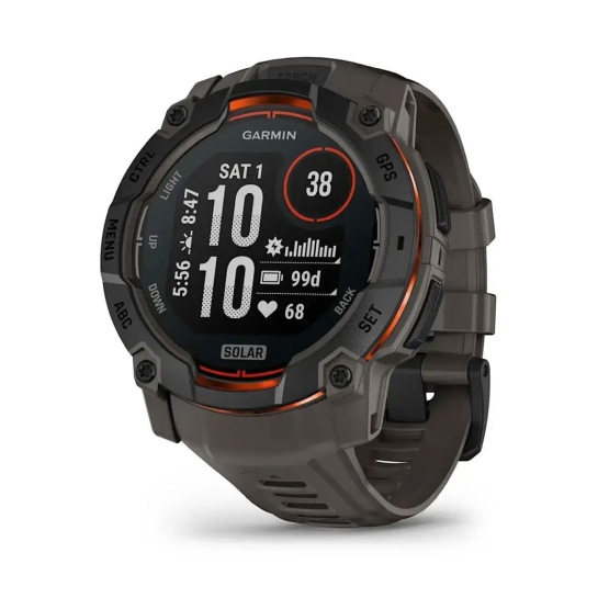 Смарт-часы Garmin Instinct 3 50mm Solar Black with Charcoal Band (010-02935-00/40) - цена, характеристики, отзывы, рассрочка, фото 1