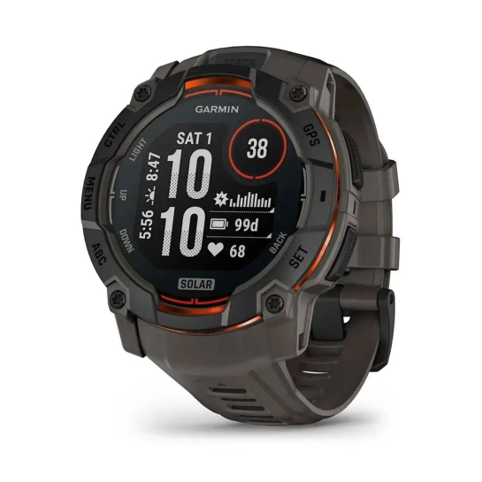 Смарт-годинник Garmin Instinct 3 50mm Solar Black with Charcoal Band (010-02935-00/40)