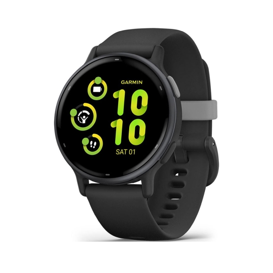 Смарт-часы Garmin Vivoactive 5 Slate Aluminum Bezel with Black Case and Silicone Band (010-02862-10) - цена, характеристики, отзывы, рассрочка, фото 1