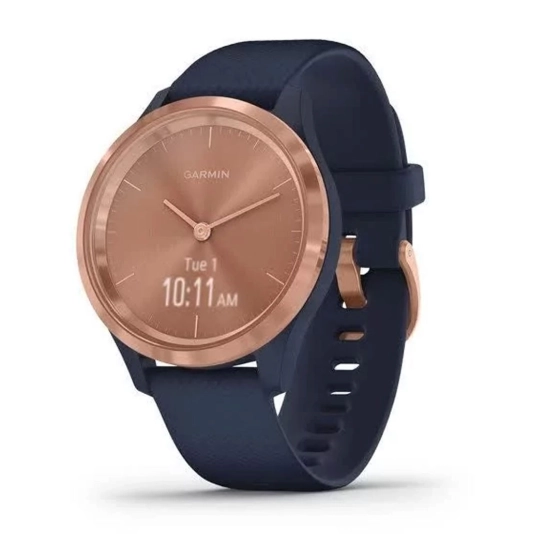 Смарт-часы Garmin Vivomove 3s Rose Gold Stainless Steel Bezel w. Navy and Silicone B. (010-02238-03)