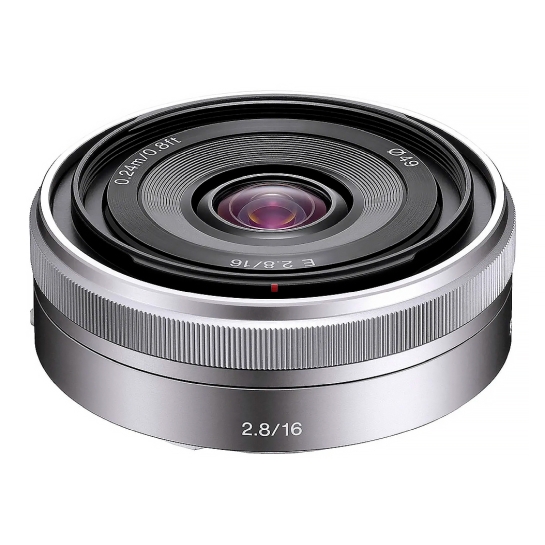 Объектив для фотоаппарата Sony E 16 мм f/2.8 Silver (SEL16F28) - цена, характеристики, отзывы, рассрочка, фото 1