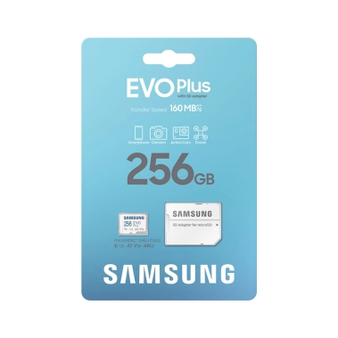 Карта памяти Samsung 256 GB microSDXC Class 10 UHS-I U3 EVO Plus + SD Adapter (MB-MC256SA) - цена, характеристики, отзывы, рассрочка, фото 1