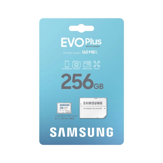 Карта памяти Samsung 256 GB microSDXC Class 10 UHS-I U3 EVO Plus + SD Adapter (MB-MC256SA)