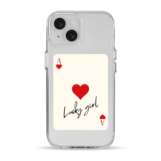 Чехол Pump Clear Case with MagSafe for iPhone 15 Ace of hearts