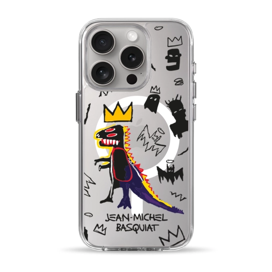 Чехол Pump Clear Case with MagSafe for iPhone 15 Pro Basquiat