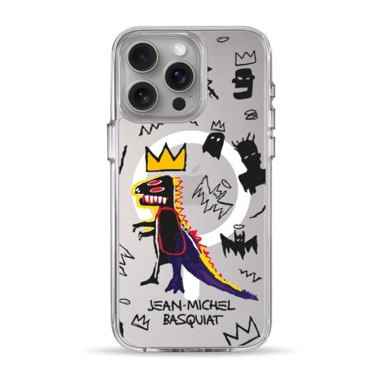 Чехол Pump Clear Case with MagSafe for iPhone 15 Pro Max Basquiat