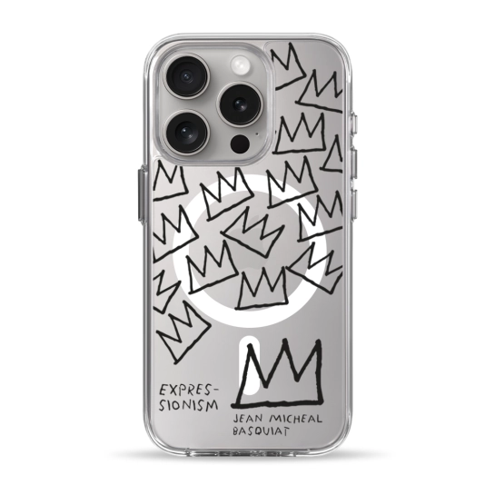 Чехол Pump Clear Case with MagSafe for iPhone 15 Pro Basquiat 2