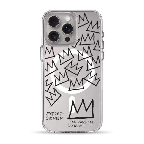 Чохол Pump Clear Case with MagSafe for iPhone 15 Pro Max Basquiat 2