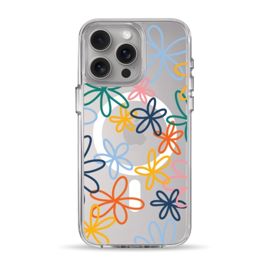 Чехол Pump Clear Case with MagSafe for iPhone 15 Pro Max Blommor