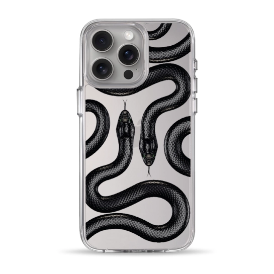 Чехол Pump Clear Case for iPhone 15 Pro Max Black Snake
