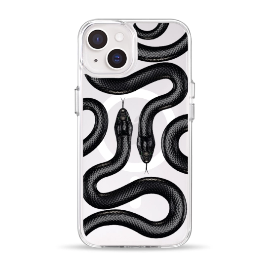 Чехол Pump Clear Case with MagSafe for iPhone 14 Black Snake