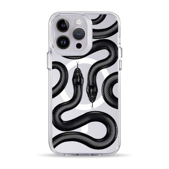 Чехол Pump Clear Case with MagSafe for iPhone 14 Pro Max Black Snake