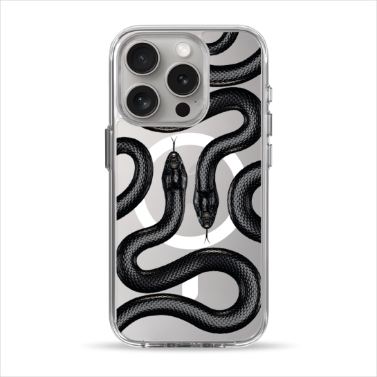 Чехол Pump Clear Case with MagSafe for iPhone 15 Pro Black Snake - цена, характеристики, отзывы, рассрочка, фото 1
