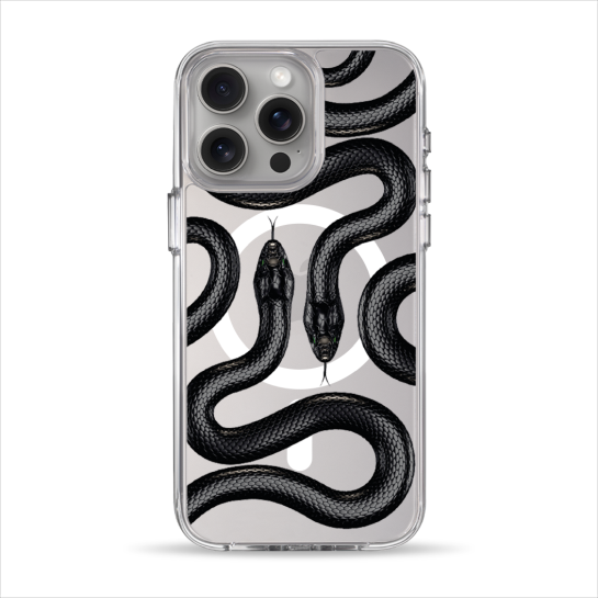 Чехол Pump Clear Case with MagSafe for iPhone 15 Pro Max Black Snake - цена, характеристики, отзывы, рассрочка, фото 1