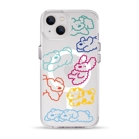 Чехол Pump Clear Case with MagSafe for iPhone 13 Cloudy dogs