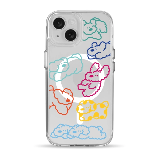 Чехол Pump Clear Case with MagSafe for iPhone 15 Cloudy dogs