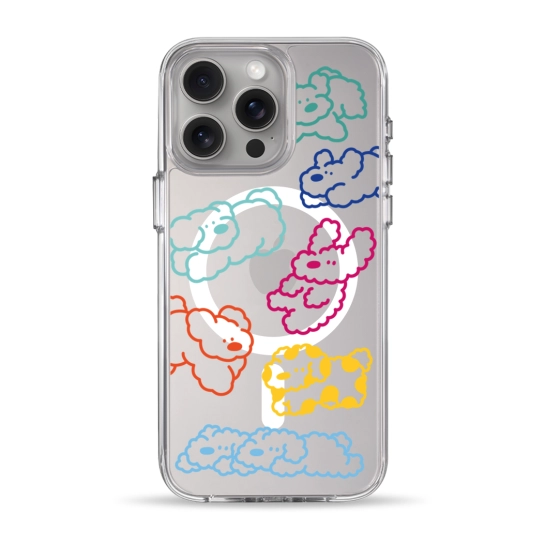 Чохол Pump Clear Case with MagSafe for iPhone 15 Pro Max Cloudy dogs