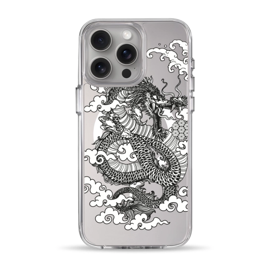 Чохол Pump Clear Case with MagSafe for iPhone 15 Pro Max Dragon