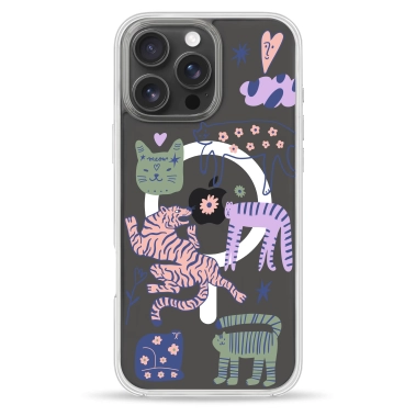 Чехол Pump Clear Case with MagSafe for iPhone 16 Pro Dreamy Cats - цена, характеристики, отзывы, рассрочка, фото 1