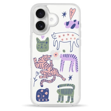 Чехол Pump Clear Case for iPhone 16 Dreamy Cats - цена, характеристики, отзывы, рассрочка, фото 1