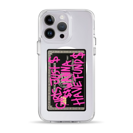 Чохол Pump Clear Case with MagSafe for iPhone 14 Pro Fund Girls