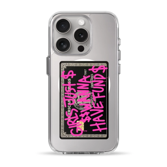 Чохол Pump Clear Case with MagSafe for iPhone 15 Pro Fund Girls