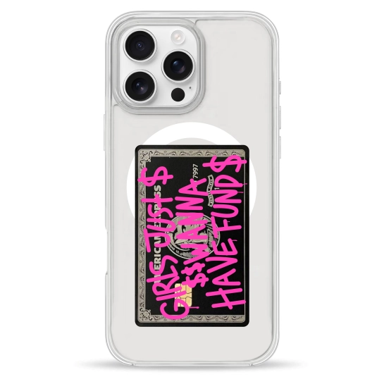 Чохол Pump Clear Case with MagSafe for iPhone 16 Pro Max Fund Girls