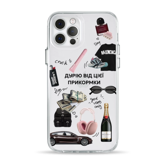 Чехол Pump Clear Case for iPhone 12/12 Pro Good Vibes Only