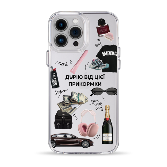 Чехол Pump Clear Case for iPhone 13 Pro Max Good Vibes Only - цена, характеристики, отзывы, рассрочка, фото 1