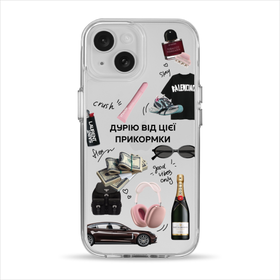 Чехол Pump Clear Case for iPhone 15 Good Vibes Only - цена, характеристики, отзывы, рассрочка, фото 1