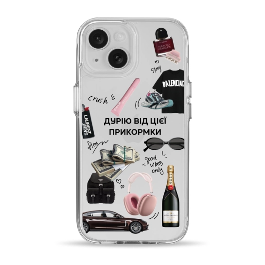 Чехол Pump Clear Case for iPhone 15 Good Vibes Only