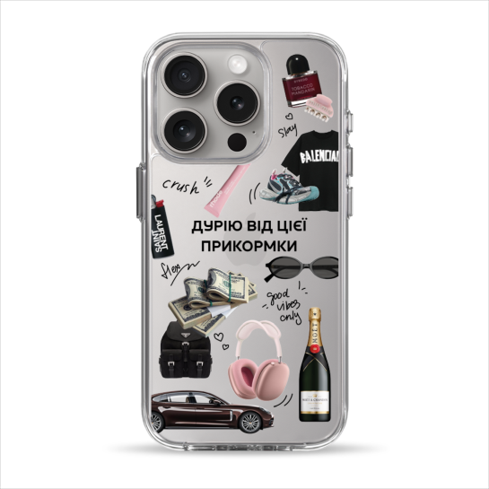 Чехол Pump Clear Case for iPhone 15 Pro Good Vibes Only - цена, характеристики, отзывы, рассрочка, фото 1