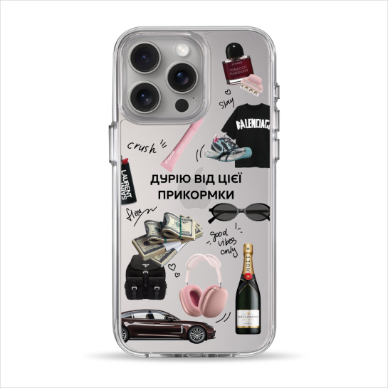 Чохол Pump Clear Case for iPhone 15 Pro Max Good Vibes Only - ціна, характеристики, відгуки, розстрочка, фото 1