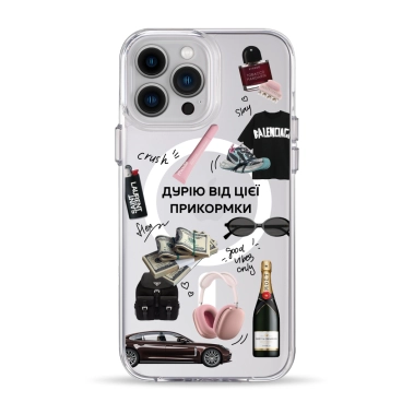 Чехол Pump Clear Case with MagSafe for iPhone 13 Pro Max Good Vibes Only - цена, характеристики, отзывы, рассрочка, фото 1