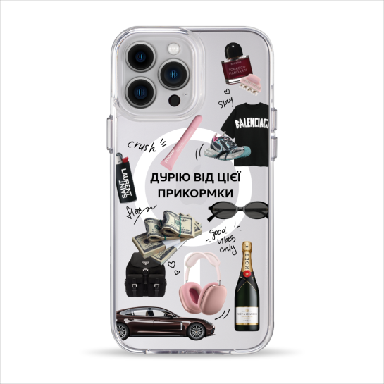 Чехол Pump Clear Case with MagSafe for iPhone 13 Pro Max Good Vibes Only - цена, характеристики, отзывы, рассрочка, фото 1