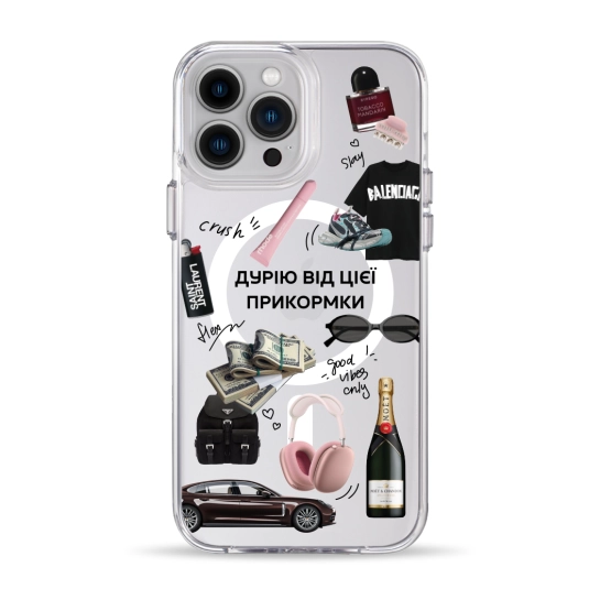 Чехол Pump Clear Case with MagSafe for iPhone 13 Pro Max Good Vibes Only
