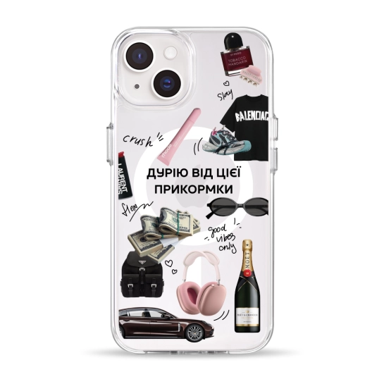 Чохол Pump Clear Case with MagSafe for iPhone 14 Good Vibes Only