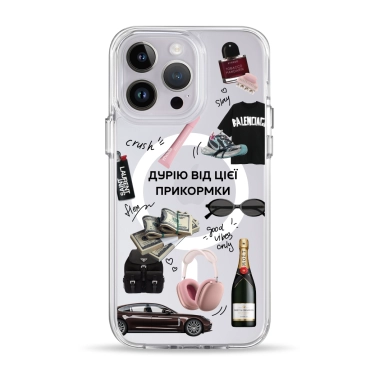 Чехол Pump Clear Case with MagSafe for iPhone 14 Pro Good Vibes Only - цена, характеристики, отзывы, рассрочка, фото 1