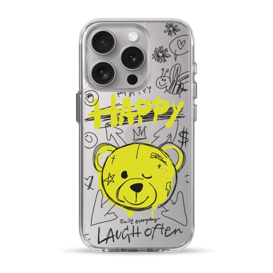 Чехол Pump Clear Case for iPhone 15 Pro Happy vedmid