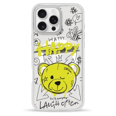 Чехол Pump Clear Case with MagSafe for iPhone 16 Pro Happy vedmid - цена, характеристики, отзывы, рассрочка, фото 1