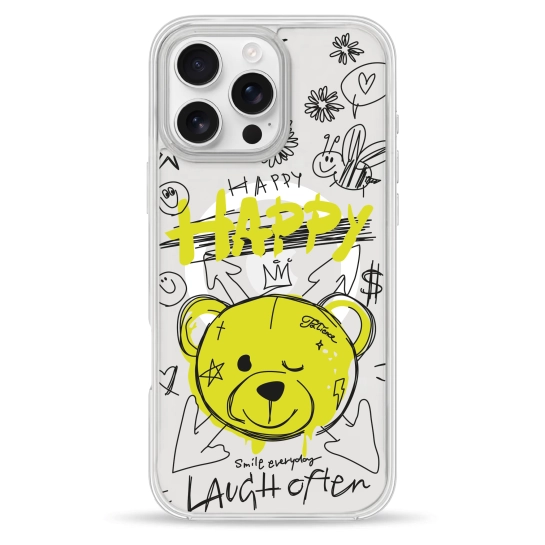 Чехол Pump Clear Case with MagSafe for iPhone 16 Pro Happy vedmid